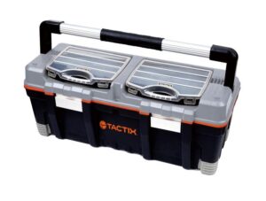 ΕΡΓΑΛΕΙΟΘΗΚΕΣ ΜΕ ΡΑΦΙ & 2 ΤΑΜΠΑΚΙΕΡ+ΚΛΙΠΣ ΑΛΟΥΜ.TACTIX 26 (66Χ30Χ28cm) (320312)