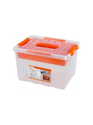 ΚΟΥΤΙΑ ΑΠΟΘΗΚΕΥΣΗΣ ΠΛΑΣΤ. ΔΙΑΦ. ΜΕ ΡΑΦΙ+ ΚΑΠΑΚΙ+ΚΛΙΠΣ 22LT(40.4X30.4X25.7cm)