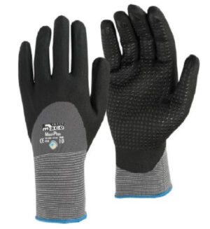Γάντια Πλεκτά Νιτριλίου Μαύρα MAXI-PLUS MACO