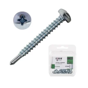 Αυτοδιάτρητες Ψωμάκι Σταυρωτές Γαλβανιζέ FSCO 4.2x19mm Συσκ. 15 τεμ.